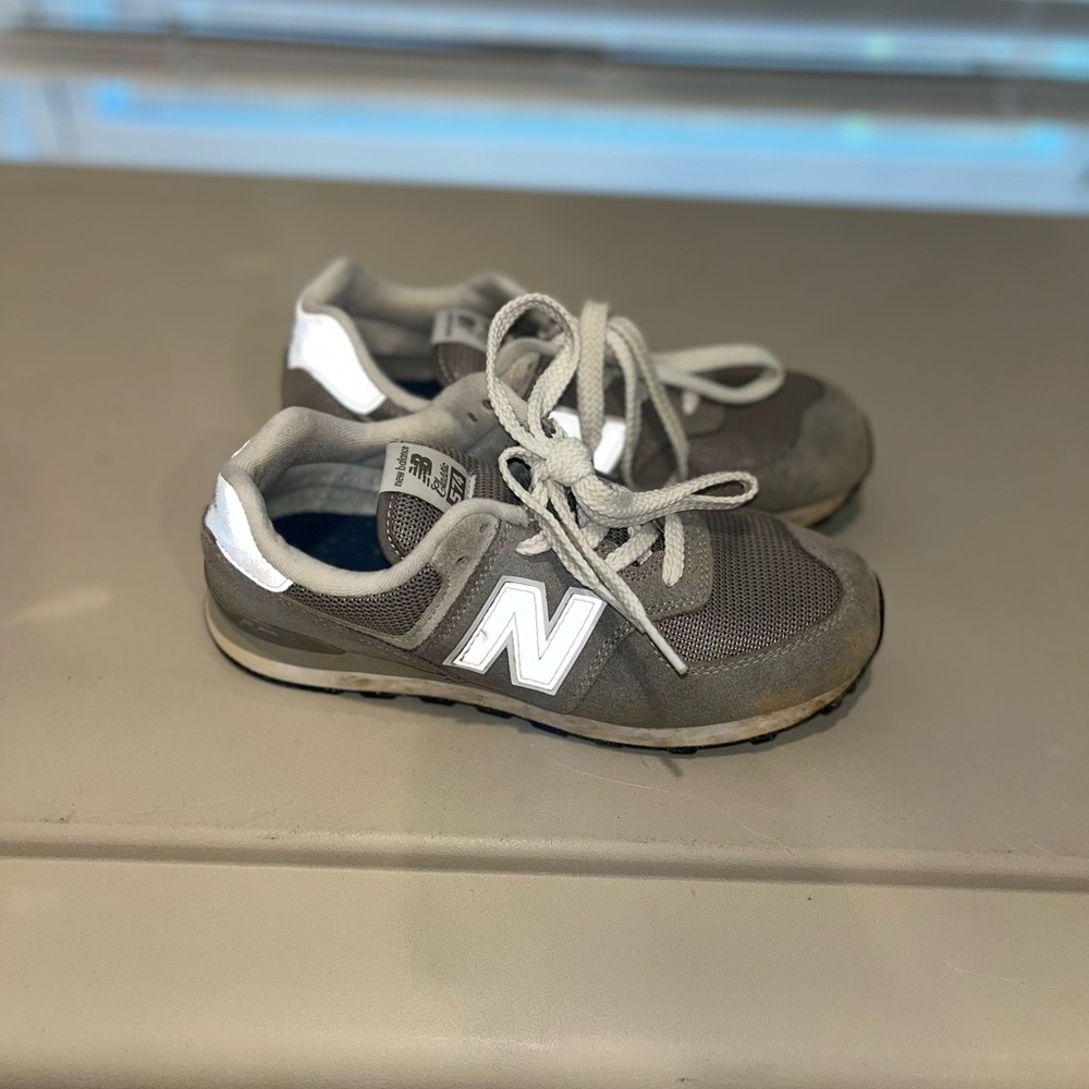 New Balance Kids' Charcoal and White Sneakers